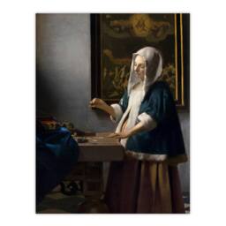 Artery8 Johannes Vermeer Framed Wall Art Print Woman Holding a Balance in Grey - Size: A4 - thumbnail 3