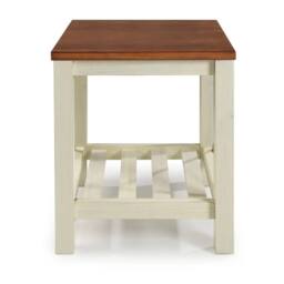 FORGEVIO Cottage Lamp Table White Painted Pine Wooden Side Table Storage - thumbnail 3