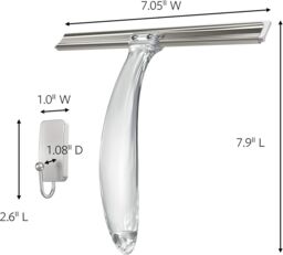 3M CLAW Command Bath Stainless Steel & Satin Nickel Squeegee & Hook BATH32 in Clear - thumbnail 2