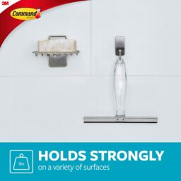3M CLAW Command Bath Stainless Steel & Satin Nickel Squeegee & Hook BATH32 in Clear - thumbnail 3