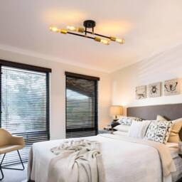 COMELY Industrial Sputnik Ceiling Lights, E27 Semi-Flush Mount Ceiling Lights in Black - thumbnail 2