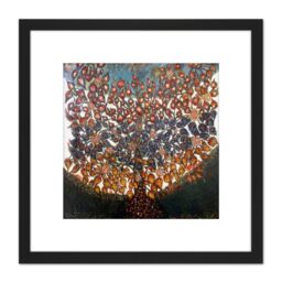 Artery8 Louis Seraphine Senlis Tree Of Life Painting 8X8 Inch Square Wooden Framed Wall Art Print Picture with Mount in Black - thumbnail 1