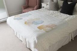 Benjamin Tate Design beige watercolor illustration & elements Designer Blanket in Natural - Size: 120 cm x 150 cm - thumbnail 4