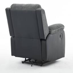 FURNITURE ONE Electric Reclining Sofa Set, Corduroy Fabric - 1+1 Sofa Set in Grey - Size: 1 Pack - thumbnail 4