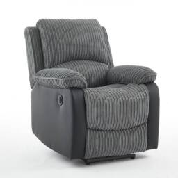 FURNITURE ONE Electric Reclining Sofa Set, Corduroy Fabric - 1+1 Sofa Set in Grey - Size: 1 Pack - thumbnail 5