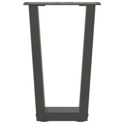 Berkfield Home Dining Table Legs V-Shape 2 pcs Anthracite 38x(42-43.3) cm Steel in Dark Grey - thumbnail 5