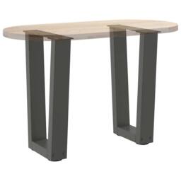 Berkfield Home Dining Table Legs V-Shape 2 pcs Anthracite 38x(42-43.3) cm Steel in Dark Grey - thumbnail 8
