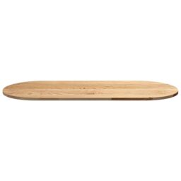 Berkfield Home Table Top 140x60x2 cm Solid Wood Oak Oval in Brown - Size: 140 x 60 x 2 cm - thumbnail 5