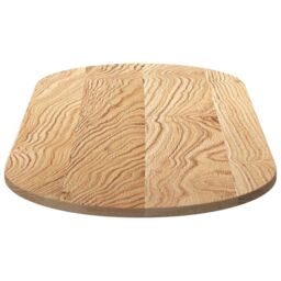 Berkfield Home Table Top 140x60x2 cm Solid Wood Oak Oval in Brown - Size: 140 x 60 x 2 cm - thumbnail 6