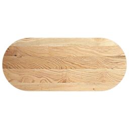 Berkfield Home Table Top 140x60x2 cm Solid Wood Oak Oval in Brown - Size: 140 x 60 x 2 cm - thumbnail 2