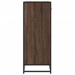 Berkfield Home Shoe Cabinet Brown Oak 75x38x97.5 cm Engineered Wood & Metal - thumbnail 5