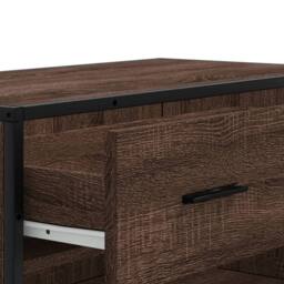 Berkfield Home Shoe Cabinet Brown Oak 75x38x97.5 cm Engineered Wood & Metal - thumbnail 8