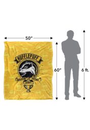 Warner Brothers Harry Potter Hufflepuff Varsity Badge Blanket 152 x 127 cm in White - thumbnail 5