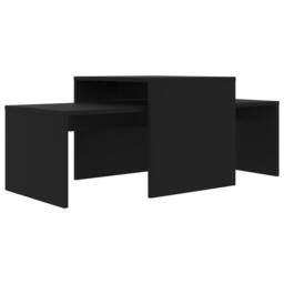 Berkfield Home Durable Coffee Table Set Black 100x48x40 cm Engineered Wood - Size: 100 x 48 x 40 cm - thumbnail 3
