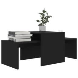 Berkfield Home Durable Coffee Table Set Black 100x48x40 cm Engineered Wood - Size: 100 x 48 x 40 cm - thumbnail 1