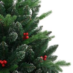Berkfield Home Beautiful Artificial Hinged Christmas Tree with Red Berries 150 cm in Green - thumbnail 5