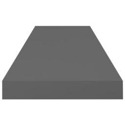 Berkfield Home Floating Wall Shelves 2 pcs High Gloss Grey 80x23.5x3.8 cm MDF - thumbnail 5