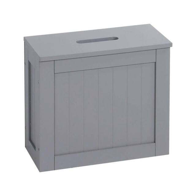 Nordara Grey Wooden Slimline Bathroom Storage Tidy Box - image 1