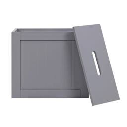 Nordara Grey Wooden Slimline Bathroom Storage Tidy Box - thumbnail 5