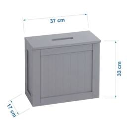 Nordara Grey Wooden Slimline Bathroom Storage Tidy Box - thumbnail 2