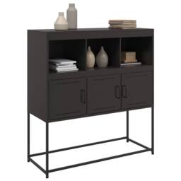 Berkfield Home Sideboard Black 100.5x39x107 cm Steel - thumbnail 4