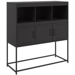 Berkfield Home Sideboard Black 100.5x39x107 cm Steel - thumbnail 1
