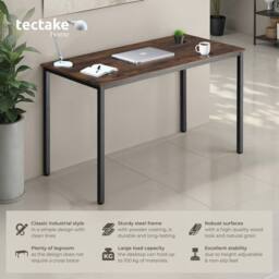tectake Desk Vanport - Height-Adjustable Plastic Feet in Brown - thumbnail 2