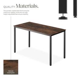 tectake Desk Vanport - Height-Adjustable Plastic Feet in Brown - thumbnail 3