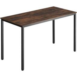 tectake Desk Vanport - Height-Adjustable Plastic Feet in Brown