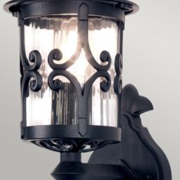 Netlighting Hereford 1 Light Outdoor Wall Lantern Light Black E27 - thumbnail 3