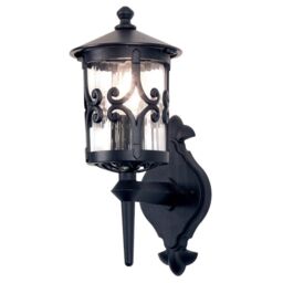 Netlighting Hereford 1 Light Outdoor Wall Lantern Light Black E27 - thumbnail 1