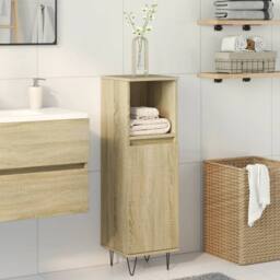 Berkfield Home Bathroom Cabinet Sonoma Oak 30x30x100 cm Engineered Wood in Light Brown - Size: 30 x 30 x 100 cm - thumbnail 3