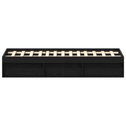 Berkfield Home Bed Frame without Mattress Black Oak 150x200 cm Engineered Wood in Brown - thumbnail 6
