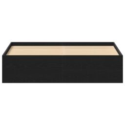 Berkfield Home Bed Frame without Mattress Black Oak 150x200 cm Engineered Wood in Brown - thumbnail 5