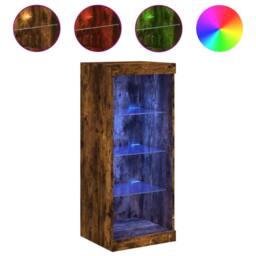 Berkfield Home Sideboard with LED Lights Smoked Oak 41x37x100 cm in Brown - Size: 41 x 37 x 100 cm - thumbnail 3