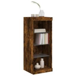 Berkfield Home Sideboard with LED Lights Smoked Oak 41x37x100 cm in Brown - Size: 41 x 37 x 100 cm - thumbnail 4