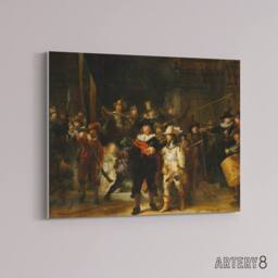 "Artery8 Rembrandt The Night Watch Scene Canvas Wall Art Print - Size: W18"" x H24""" - thumbnail 2