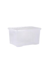 Wham Crystal 10 x 60L Stackable Plastic Storage Boxes with Lids in Clear - thumbnail 3