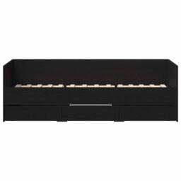 Berkfield Home Modern Daybed Black oak Engineered wood 90 x 190 cm Durable Daybed - thumbnail 5