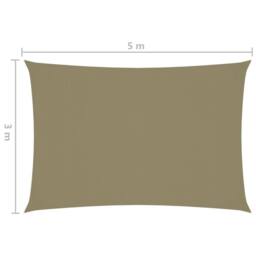 Berkfield Home Sunshade Sail Oxford Fabric Rectangular 3x5 m Beige - thumbnail 6