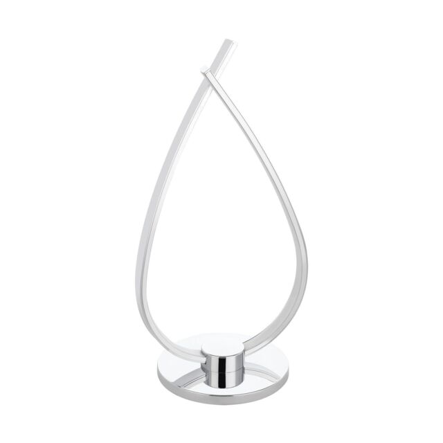 Loops Table Lamp Colour Aluminium Chrome Plated Shade White Plastic Bulb LED 14W Incl - image 1