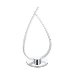 Loops Table Lamp Colour Aluminium Chrome Plated Shade White Plastic Bulb LED 14W Incl - thumbnail 1