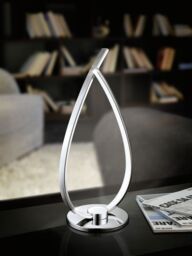 Loops Table Lamp Colour Aluminium Chrome Plated Shade White Plastic Bulb LED 14W Incl - thumbnail 3