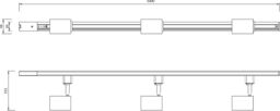Netlighting TRKSP8 1 Metre Tracklight Kit Brushed Chrome 230V IP20 3x40W in Grey - thumbnail 2