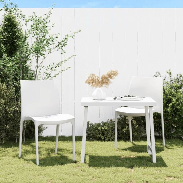 Berkfield Home Garden Chairs 2 pcs White 50x46x80 cm Polypropylene - Size: 50 x 46 x 80 cm - image 1