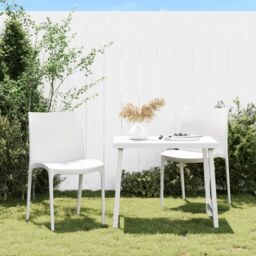 Berkfield Home Garden Chairs 2 pcs White 50x46x80 cm Polypropylene - Size: 50 x 46 x 80 cm - thumbnail 1
