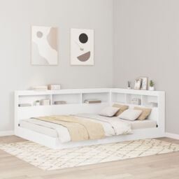 Berkfield Home Storage Headboard with Shelf with Headboard with Storage White 135 cm Engineered wood - thumbnail 1
