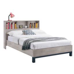 Cheshire Alder Bookcase Headboard Bed - Grey Oak - Double (135cm)