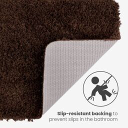 Allure Bath Fashions Shaggy Microfibre Non Slip Bath Mat 40 x 60cm in Chocolate - Size: 40 x 60 cm - thumbnail 4