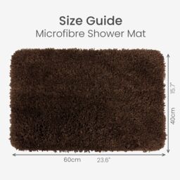 Allure Bath Fashions Shaggy Microfibre Non Slip Bath Mat 40 x 60cm in Chocolate - Size: 40 x 60 cm - thumbnail 5